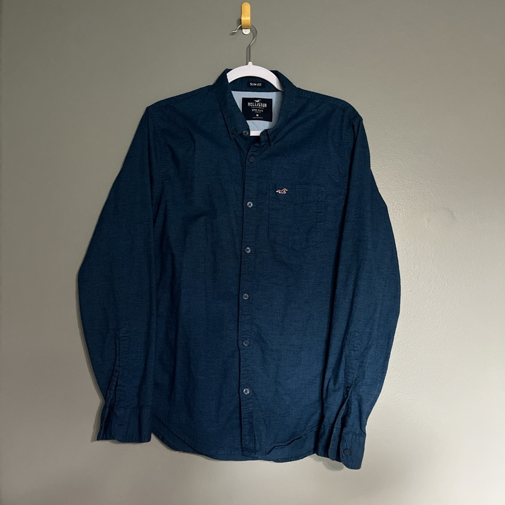 Hollister Dark Blue Casual Button Down Shirt